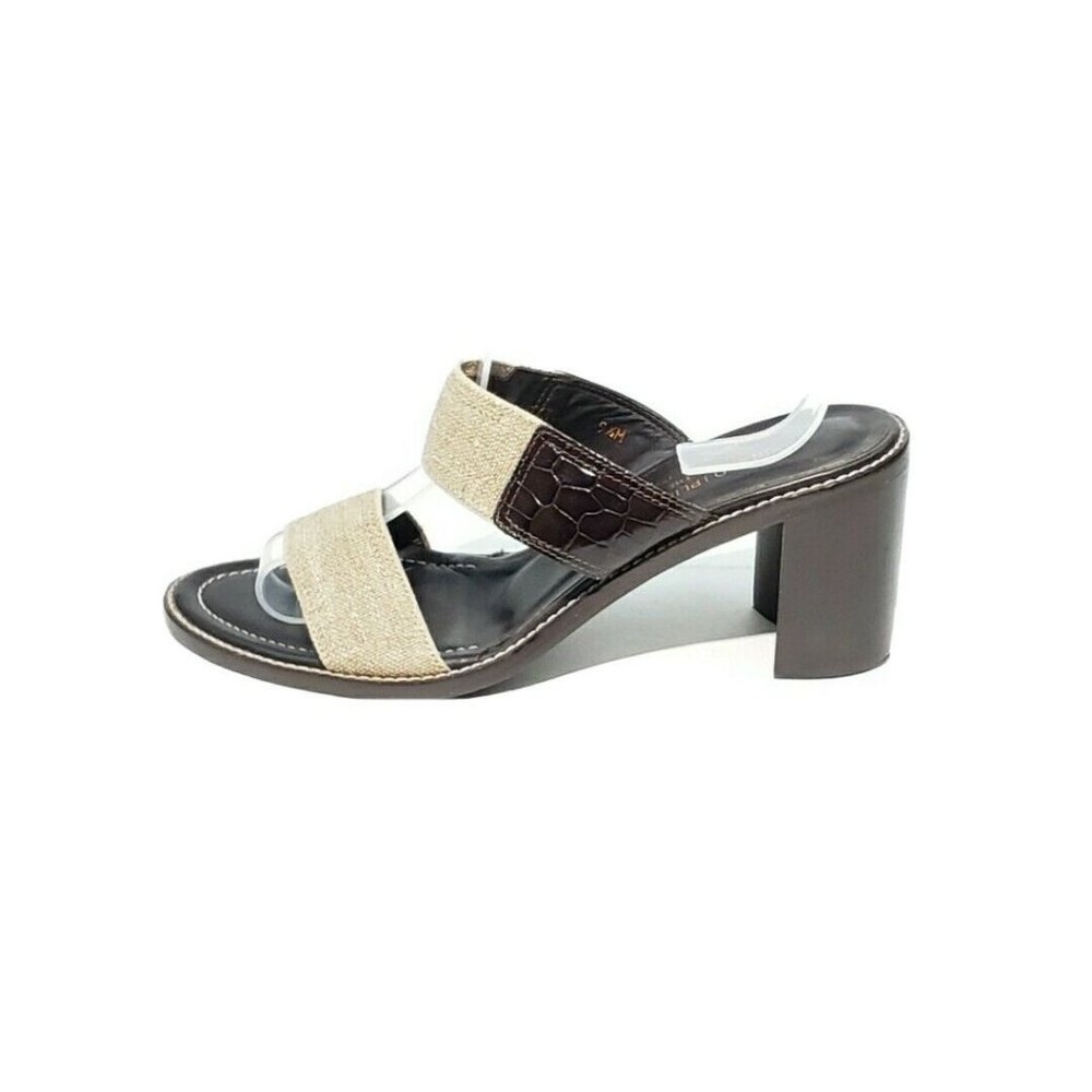 Donald Pliner Cytie Mules Heel Open Toe Croc Textile Womens US 9.5 M